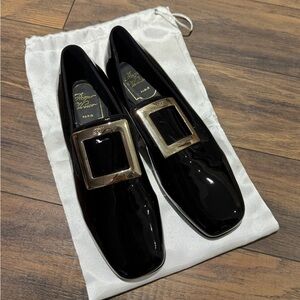 Roger Vivier Black Loafers with Buckle 38